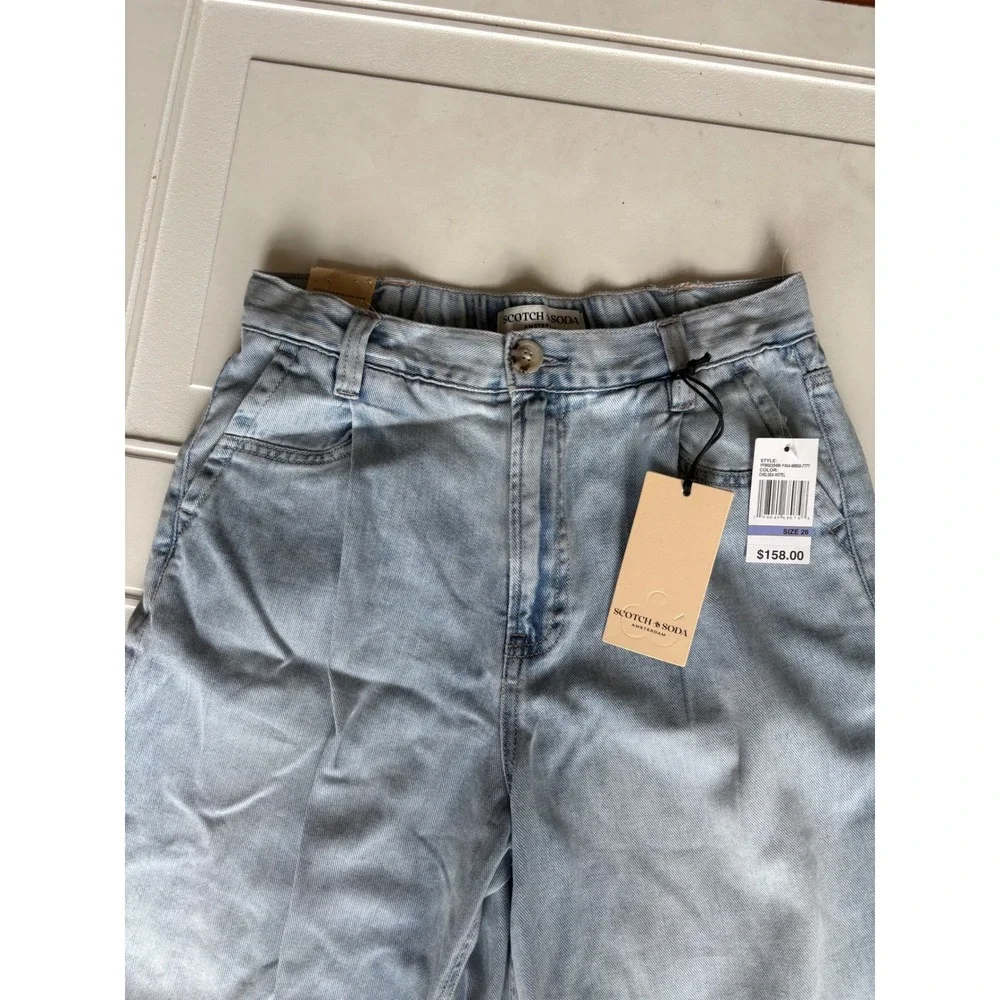 Scotch & Soda Chelsea Hotel Wide Leg Pleated Jeans Light Indigo 26